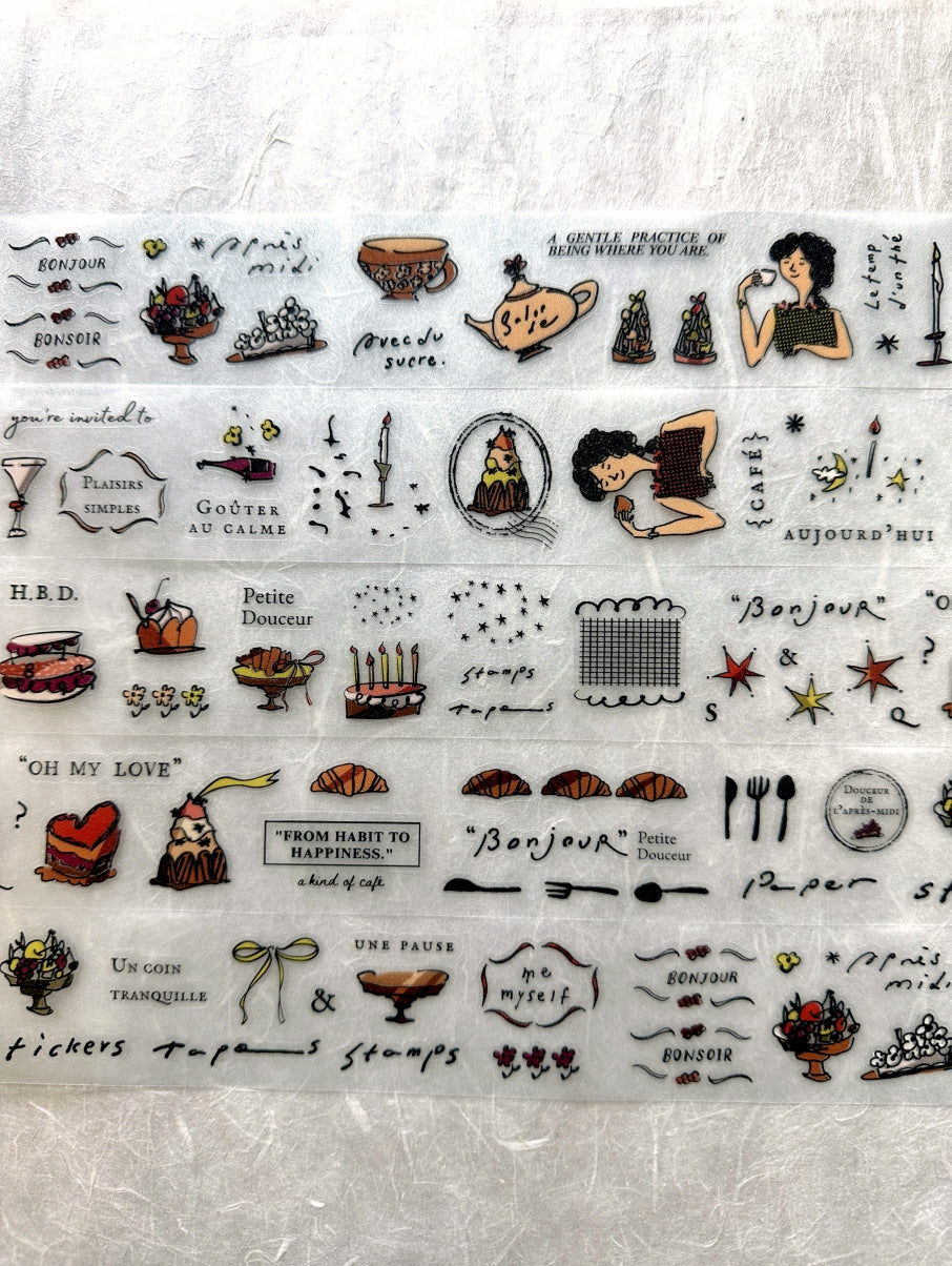 A Kind of Café - French Afternoon Tea kiss-cut PET tape SAMPLES