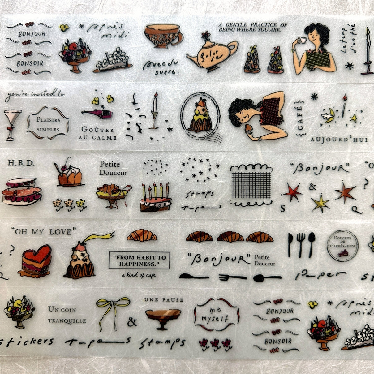 A Kind of Café - French Afternoon Tea kiss-cut PET tape SAMPLES