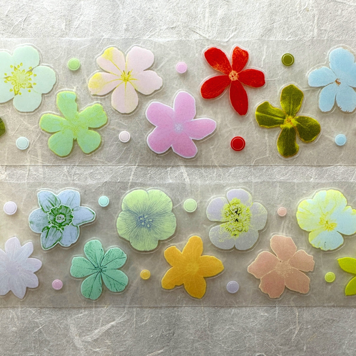 A Small Sand Dune - Various Flowers kiss-cut PET tape SAMPLES