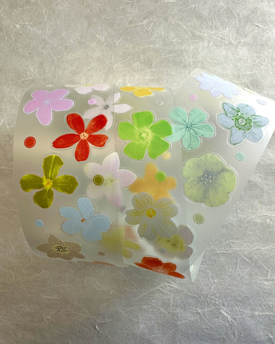 A Small Sand Dune - Various Flowers kiss-cut PET tape SAMPLES