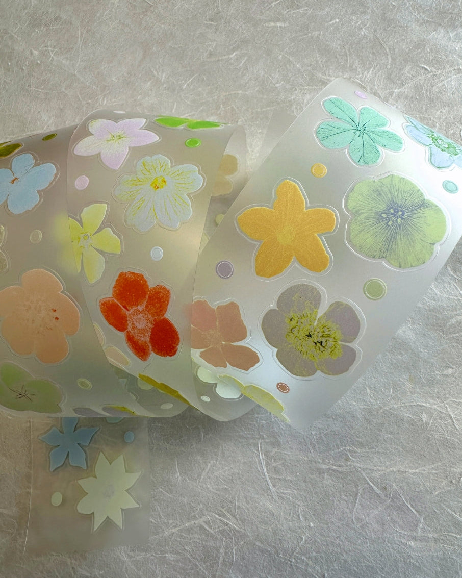 A Small Sand Dune - Various Flowers kiss-cut PET tape SAMPLES