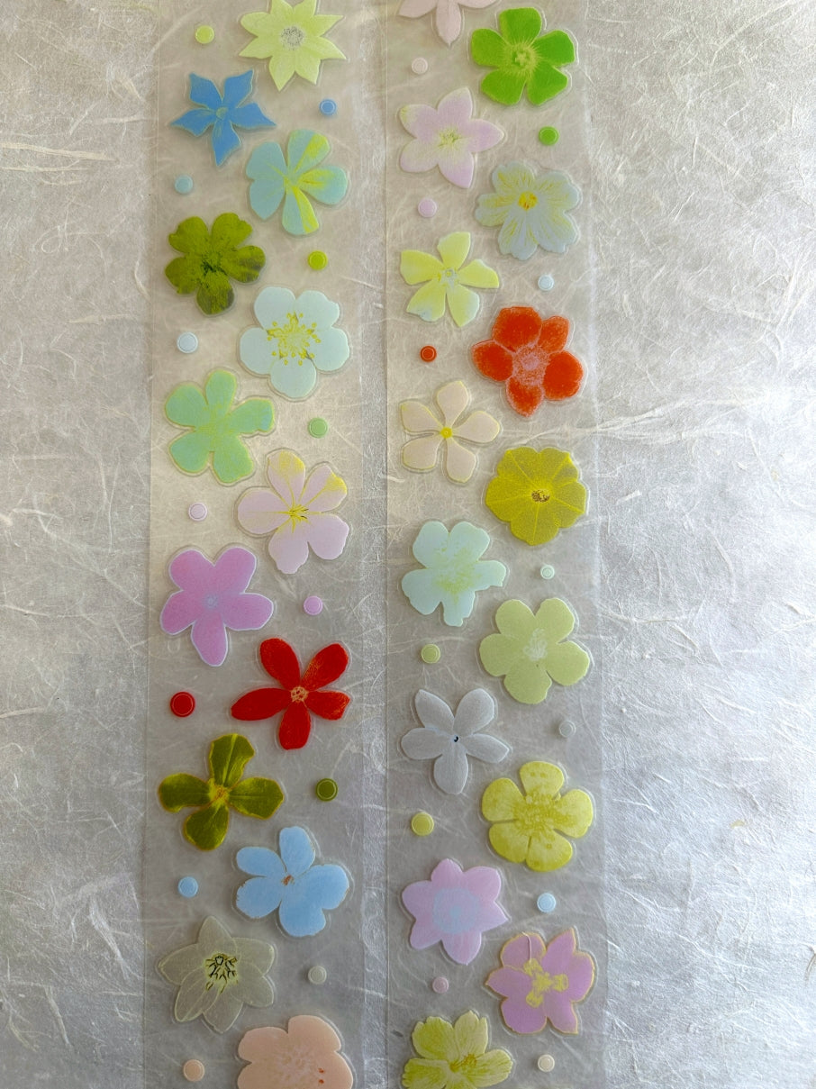 A Small Sand Dune - Various Flowers kiss-cut PET tape SAMPLES