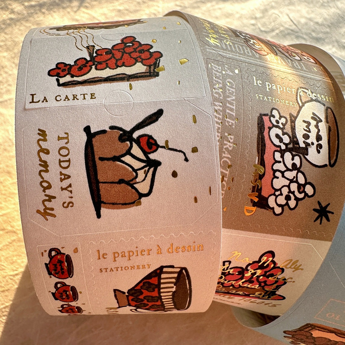 A Kind of Café - Afternoon Tea gold foil kiss-cut paper tape (3.5 cm x 120 cm) SAMPLES