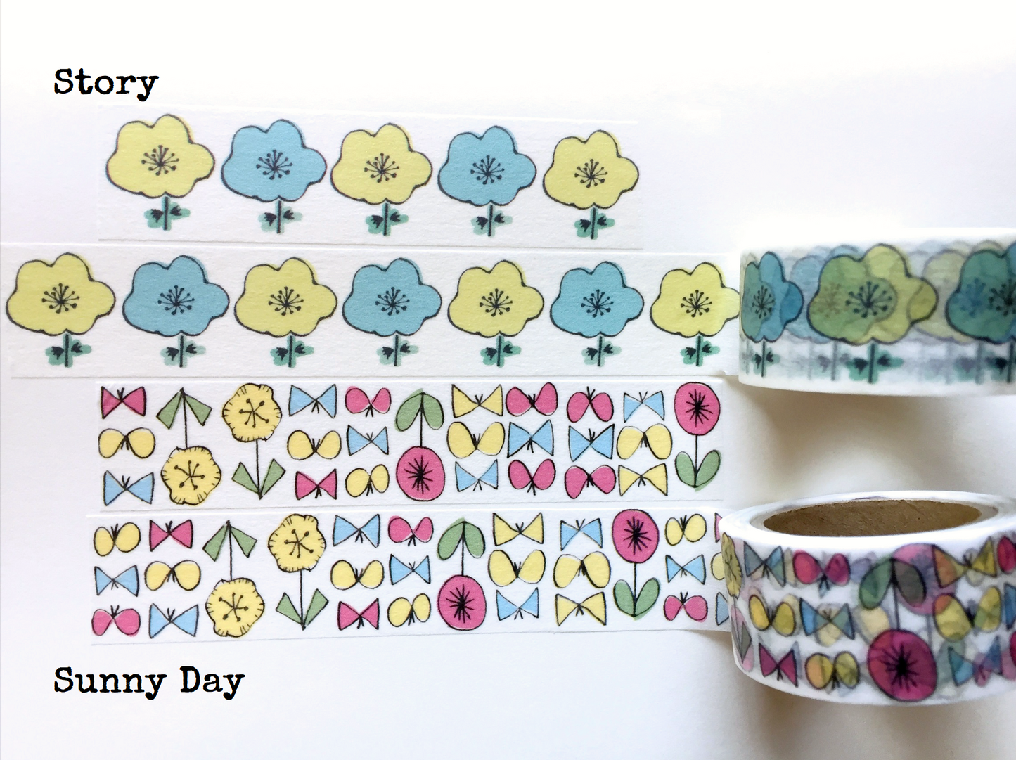 Admi - Story & Sunny Day/Morning & Picnic washi tape SAMPLES