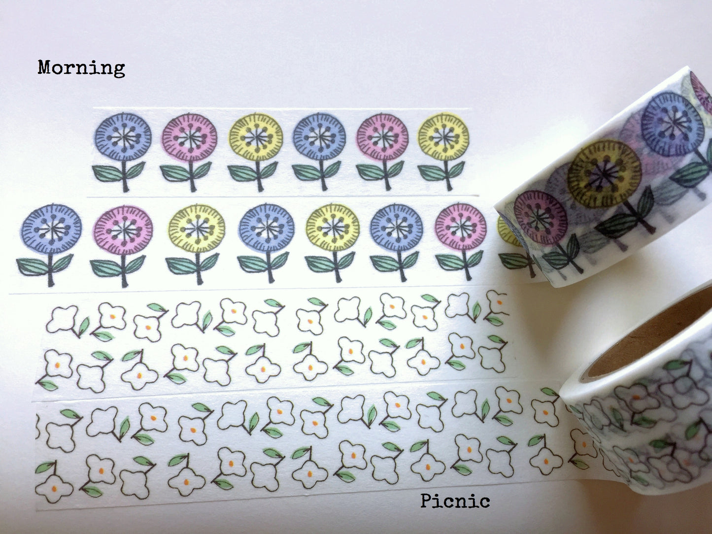 Admi - Story & Sunny Day/Morning & Picnic washi tape SAMPLES