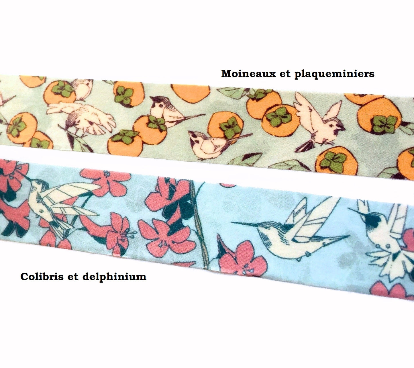 Ameruu - Colibris et delphinium & Moineaux et plaqueminiers washi tape SAMPLES [CLEARANCE]