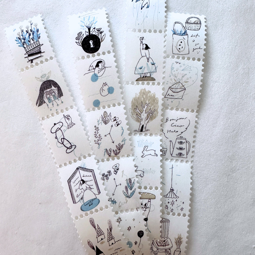Avocadomori - Day by Day postage style washi tape SAMPLES