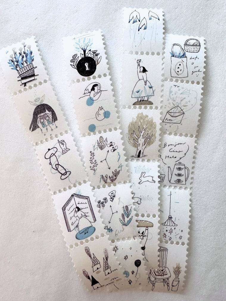 Avocadomori - Day by Day postage style washi tape SAMPLES
