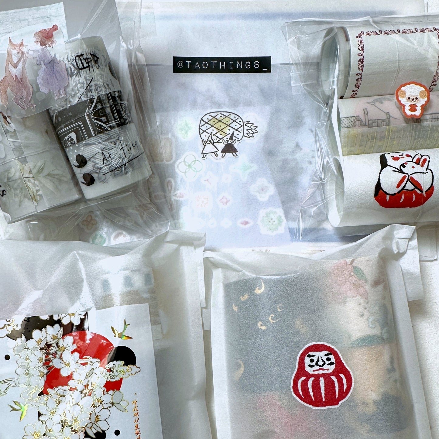 Avocadomori - Nisse's Dopamine washi sticker roll SAMPLES