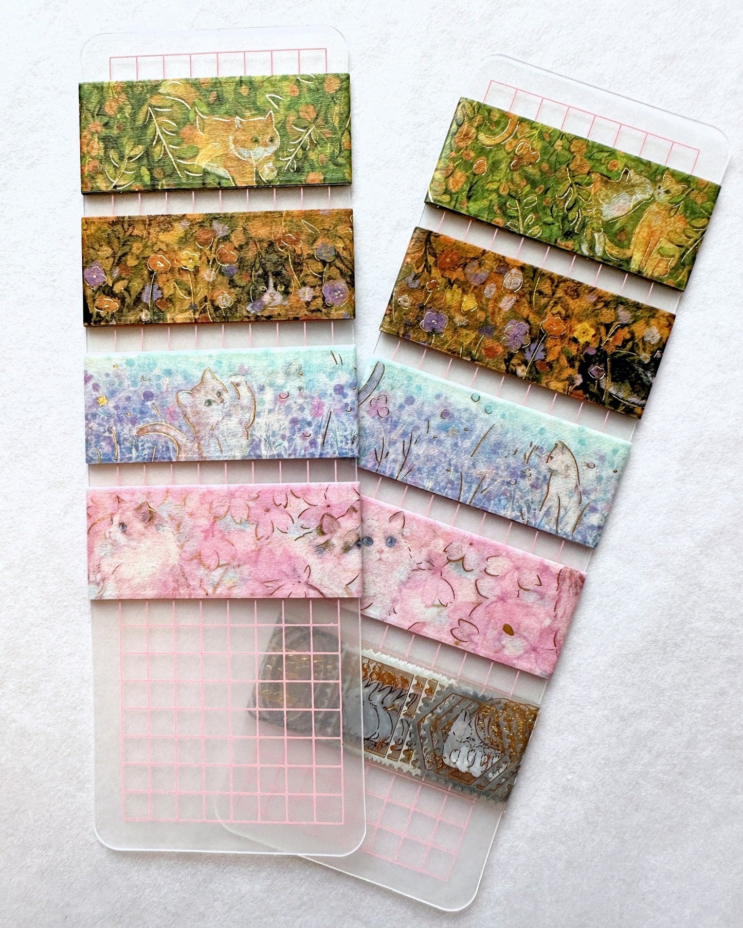 BGM - Flower Cats foil washi tape (set of 4) SAMPLES