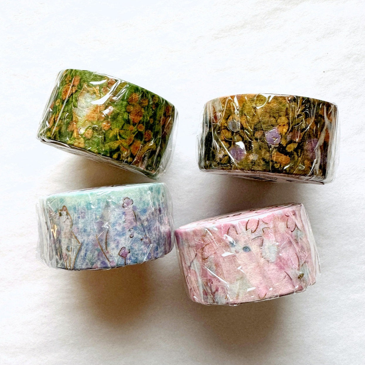 BGM - Flower Cats foil washi tape (set of 4) SAMPLES