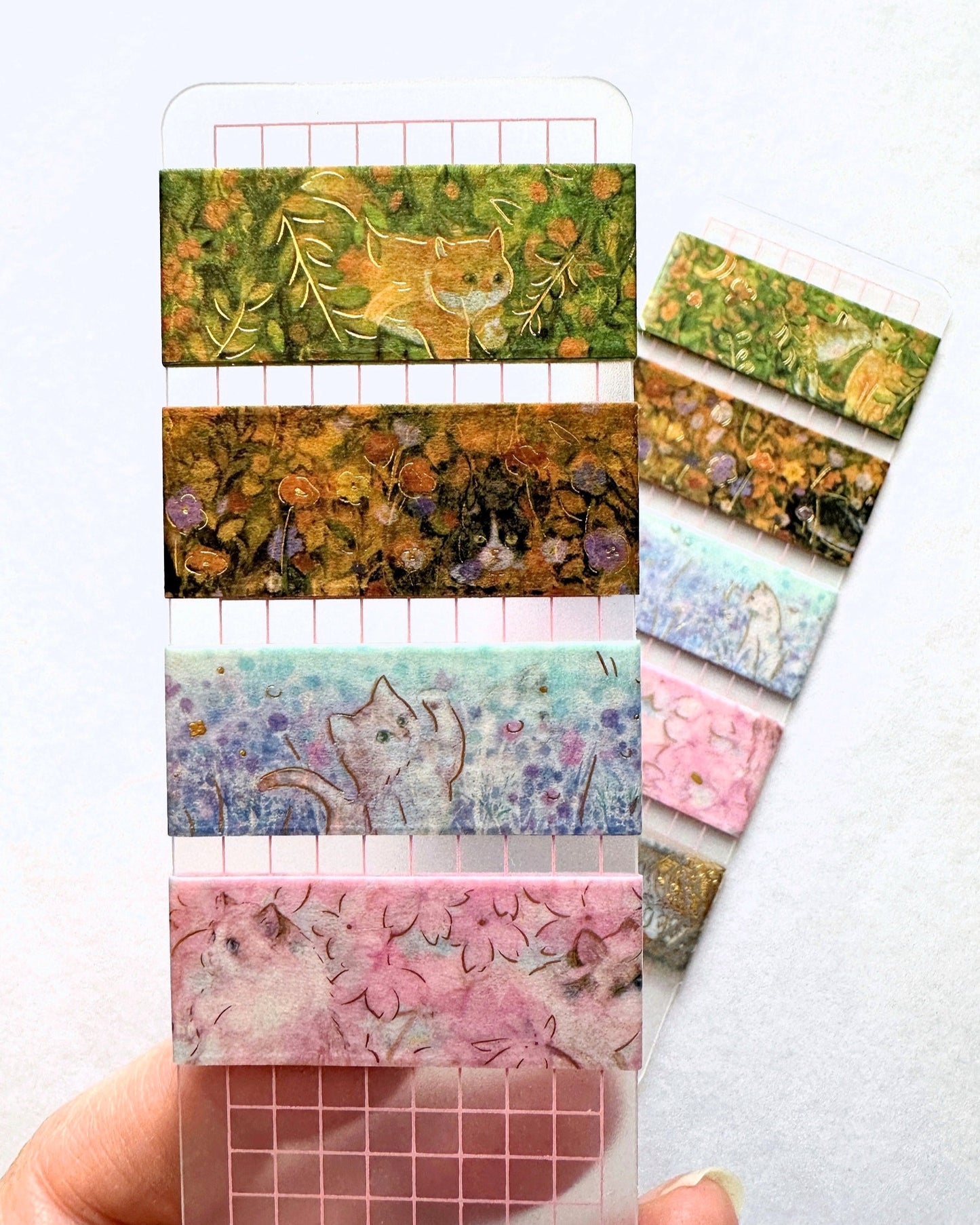 BGM - Flower Cats foil washi tape (set of 4) SAMPLES