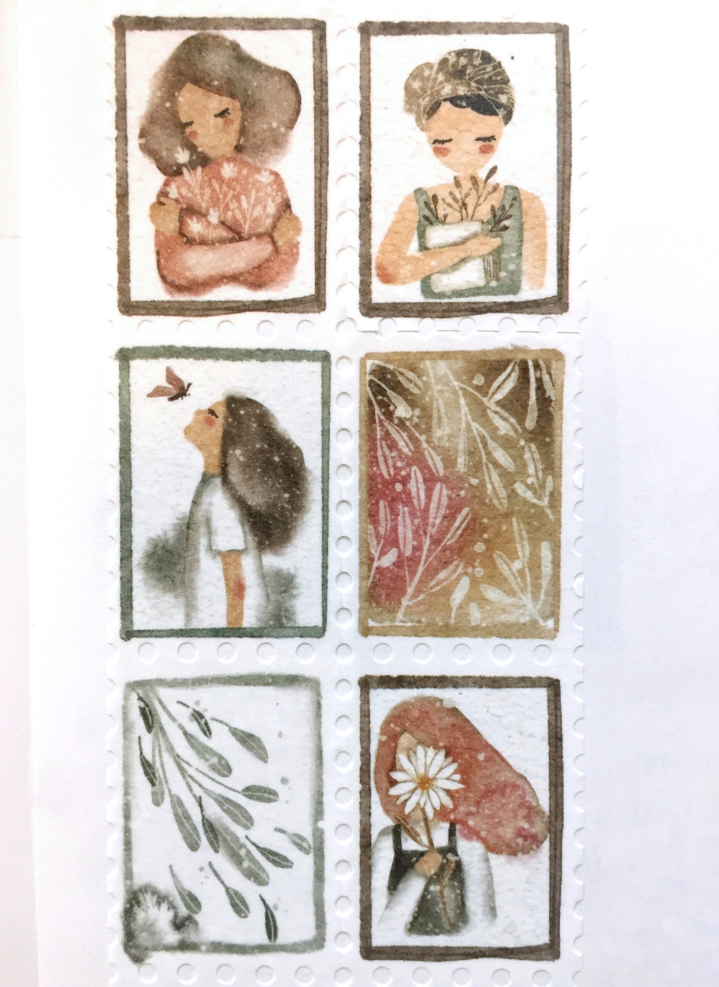 Black Milk Project - Watercolour Portraits perforated stamp tape SAMPLES