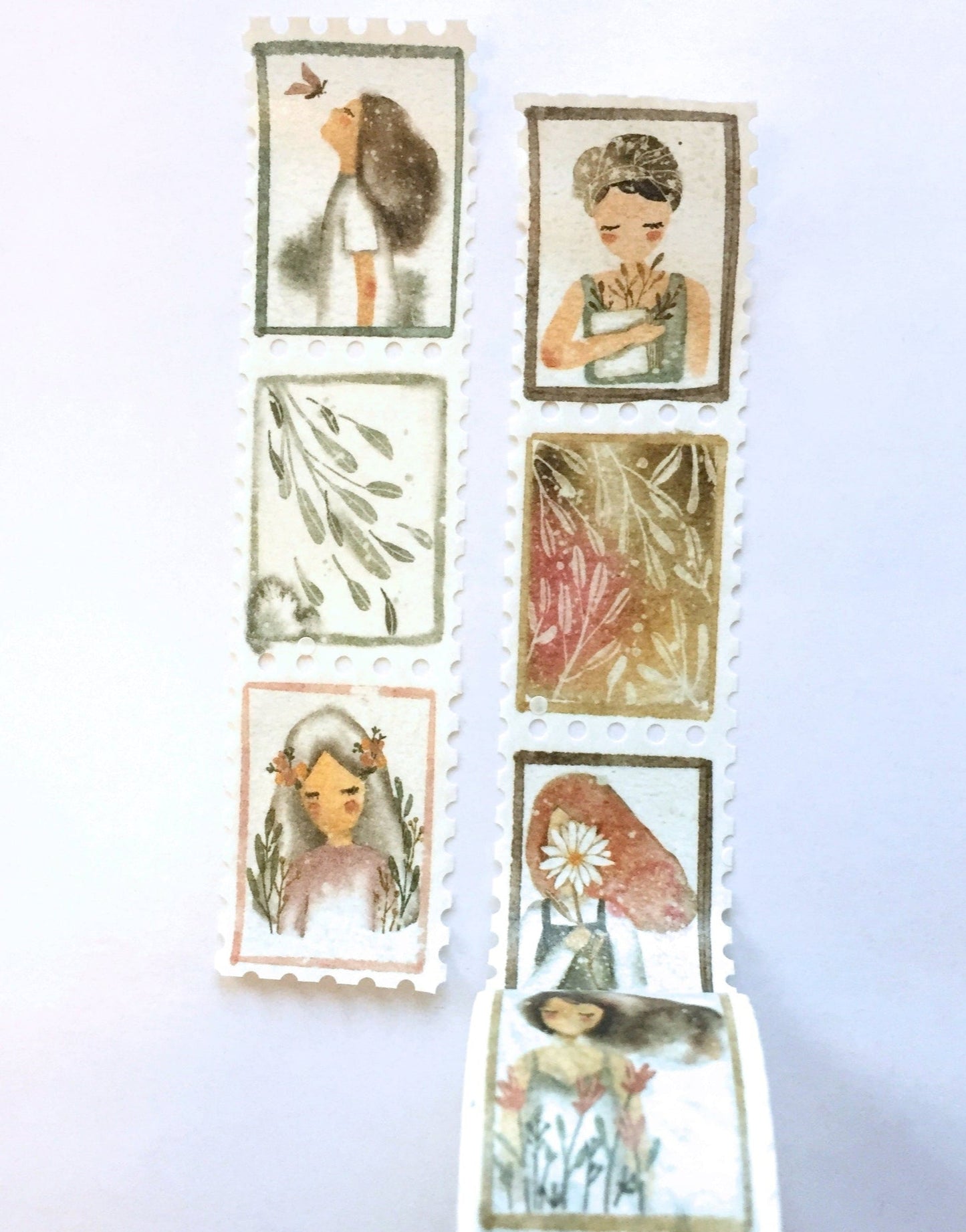 Black Milk Project - Watercolour Portraits perforated stamp tape SAMPLES
