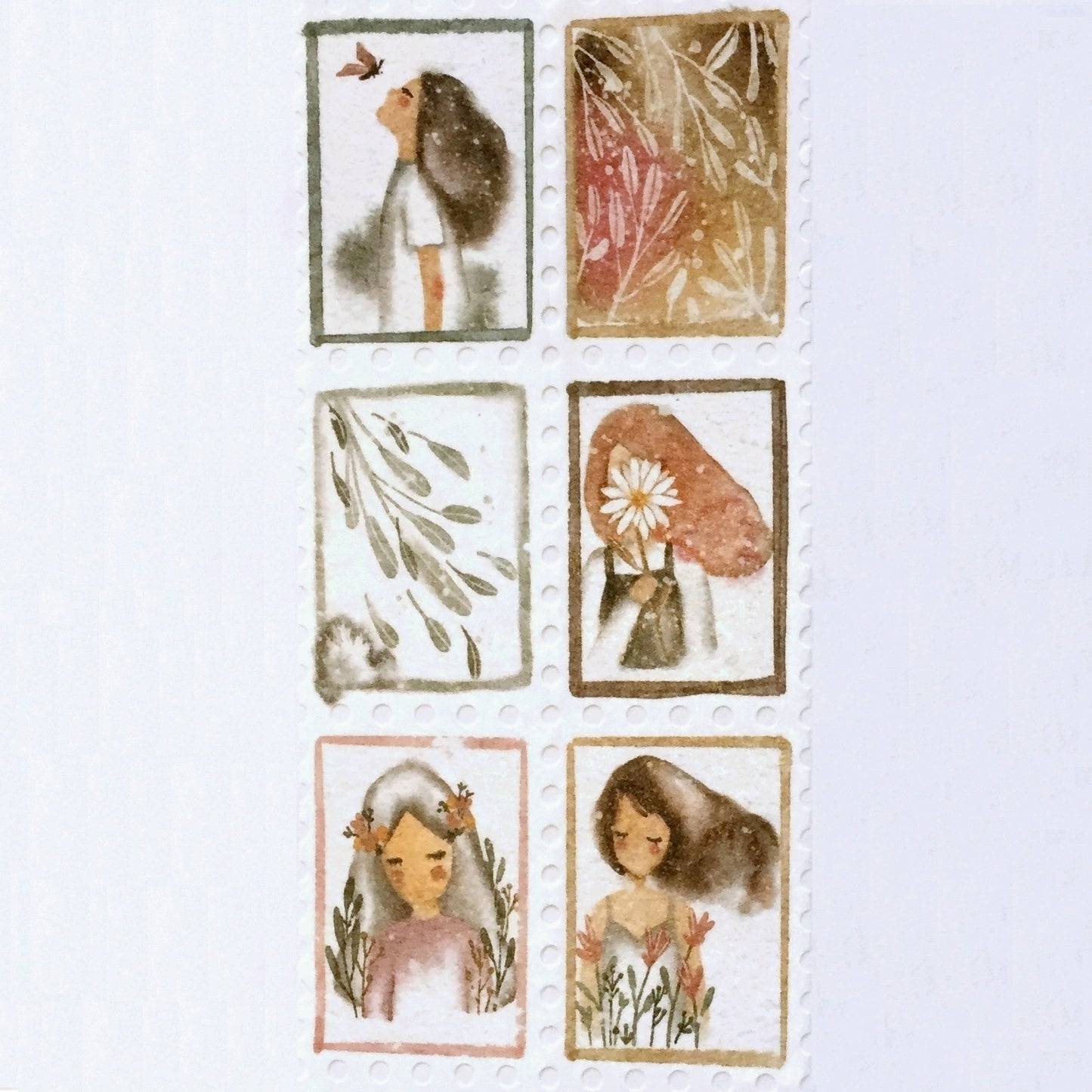 Black Milk Project - Watercolour Portraits perforated stamp tape SAMPLES
