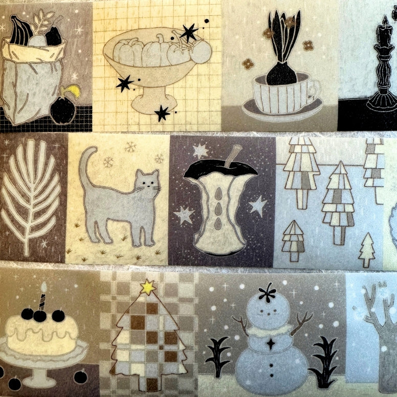 Blue Semicircle - First Snow glitter washi tape SAMPLES