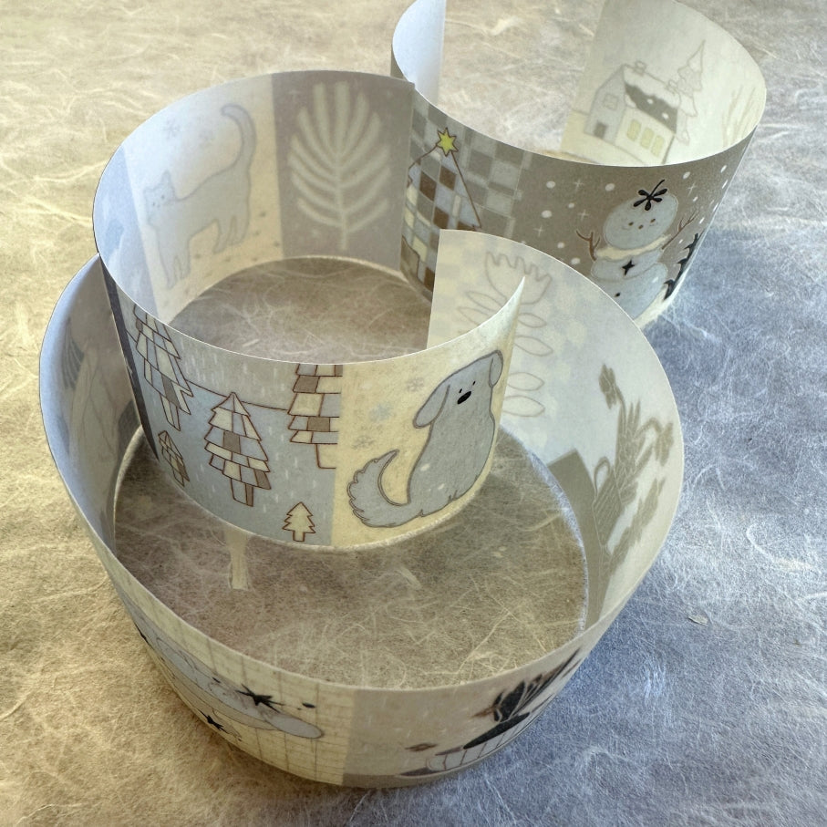Blue Semicircle - First Snow glitter washi tape SAMPLES