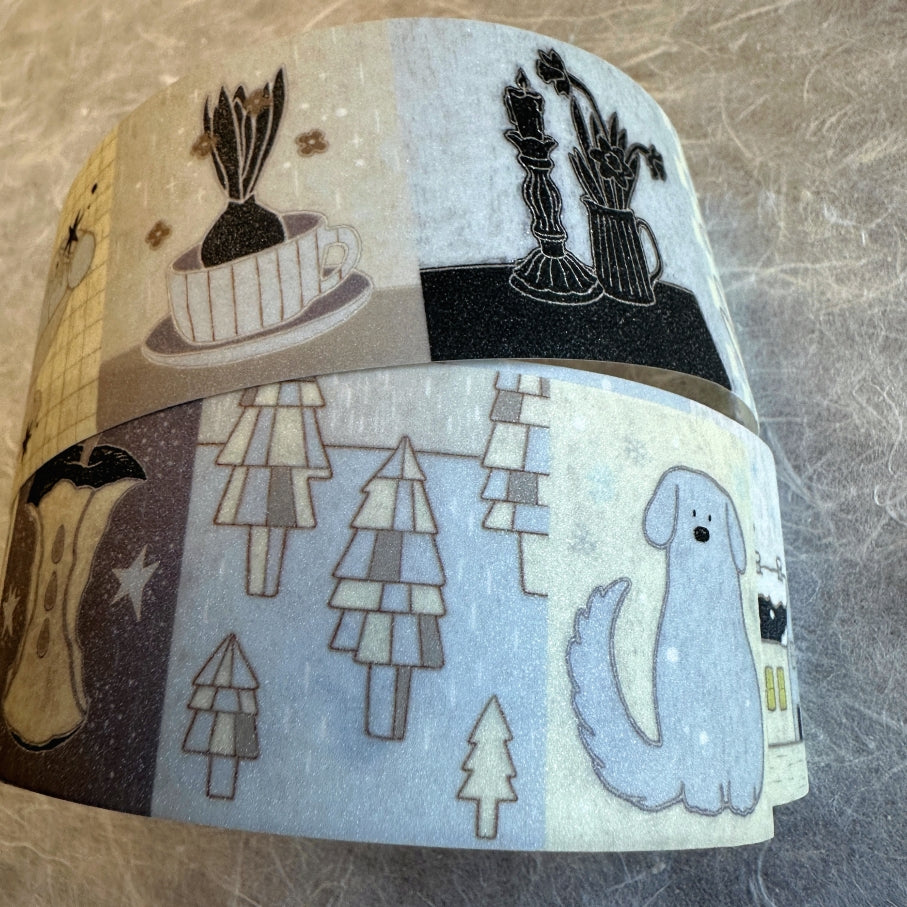 Blue Semicircle - First Snow glitter washi tape SAMPLES