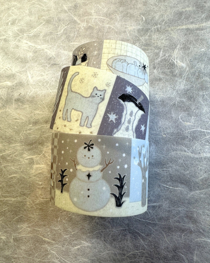 Blue Semicircle - First Snow glitter washi tape SAMPLES