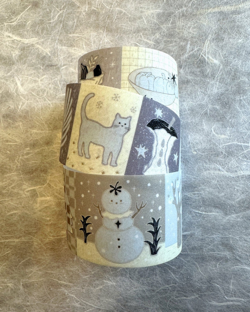 Blue Semicircle - First Snow glitter washi tape SAMPLES