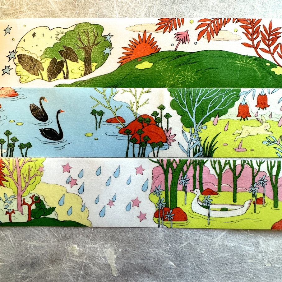 Blue Semicircle - Where Moss Grows washi tape SAMPLES