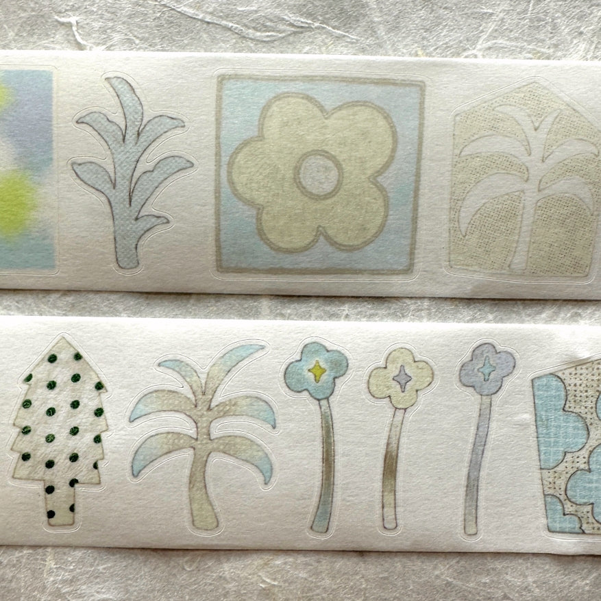 Blue Semicircle - Basic Shapes kiss-cut washi tape SAMPLES