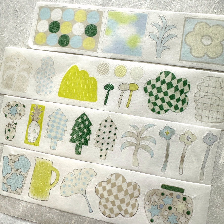 Blue Semicircle - Basic Shapes kiss-cut washi tape SAMPLES