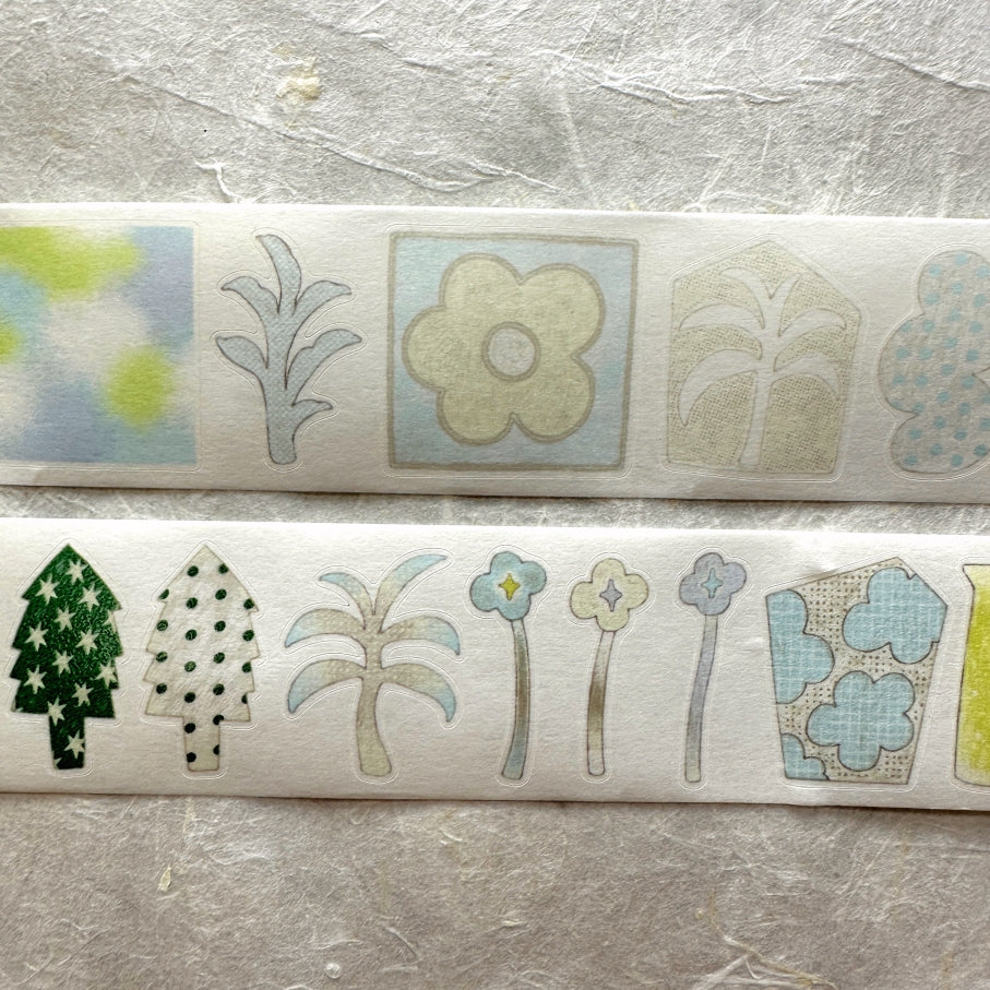 Blue Semicircle - Basic Shapes kiss-cut washi tape SAMPLES