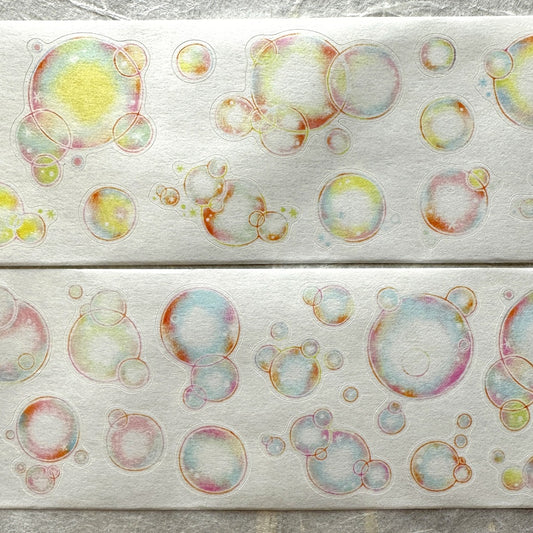 Blue Semicircle - Bubble kiss-cut washi tape SAMPLES