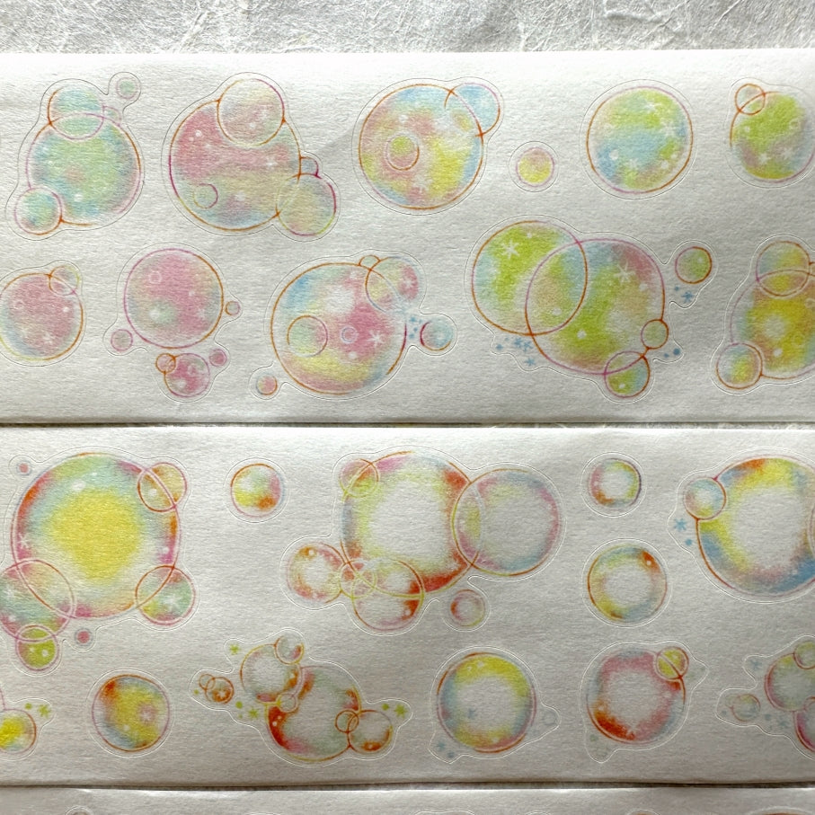 Blue Semicircle - Bubble kiss-cut washi tape SAMPLES