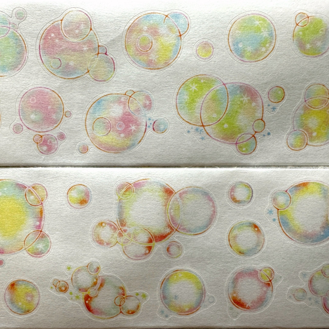 Blue Semicircle - Bubble kiss-cut washi tape SAMPLES