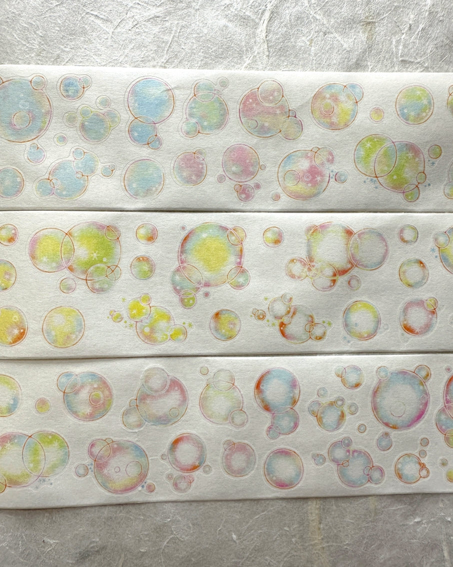 Blue Semicircle - Bubble kiss-cut washi tape SAMPLES