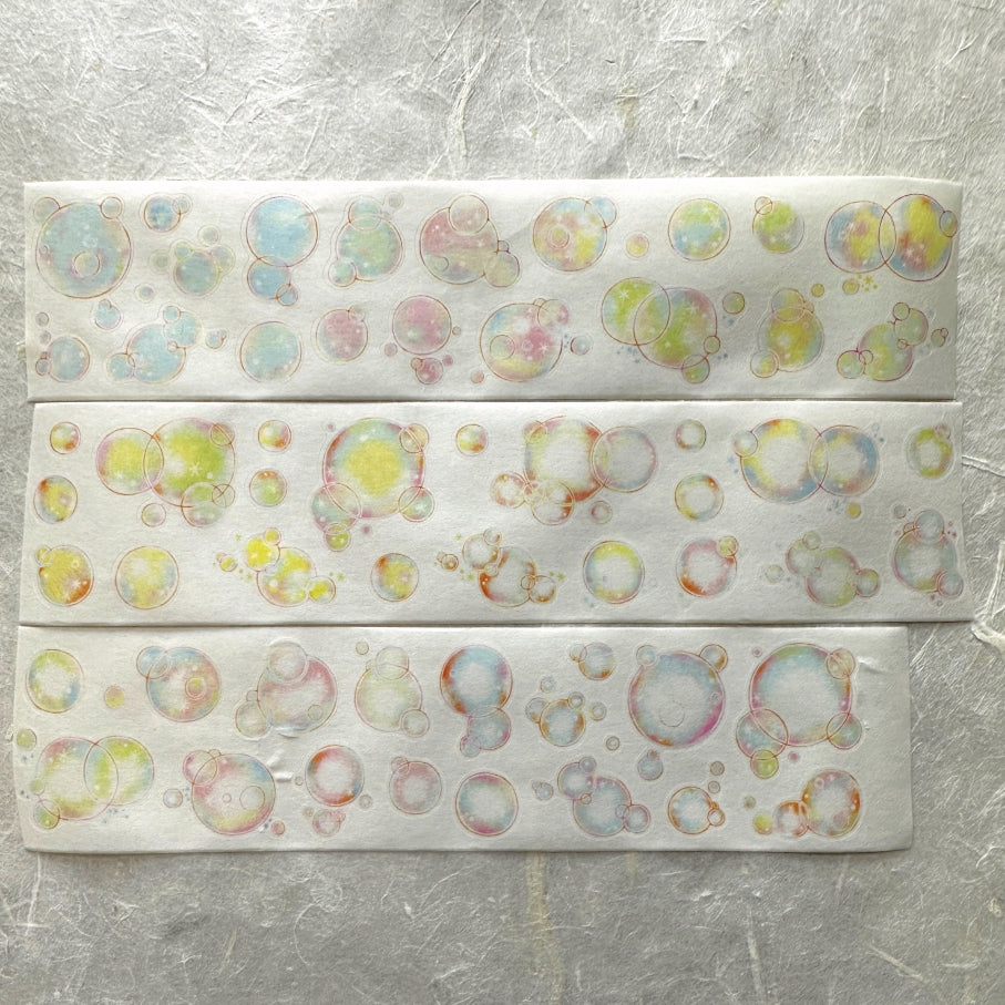 Blue Semicircle - Bubble kiss-cut washi tape SAMPLES