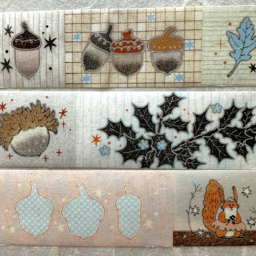 Blue Semicircle - Oak and Acorn washi tape SAMPLES