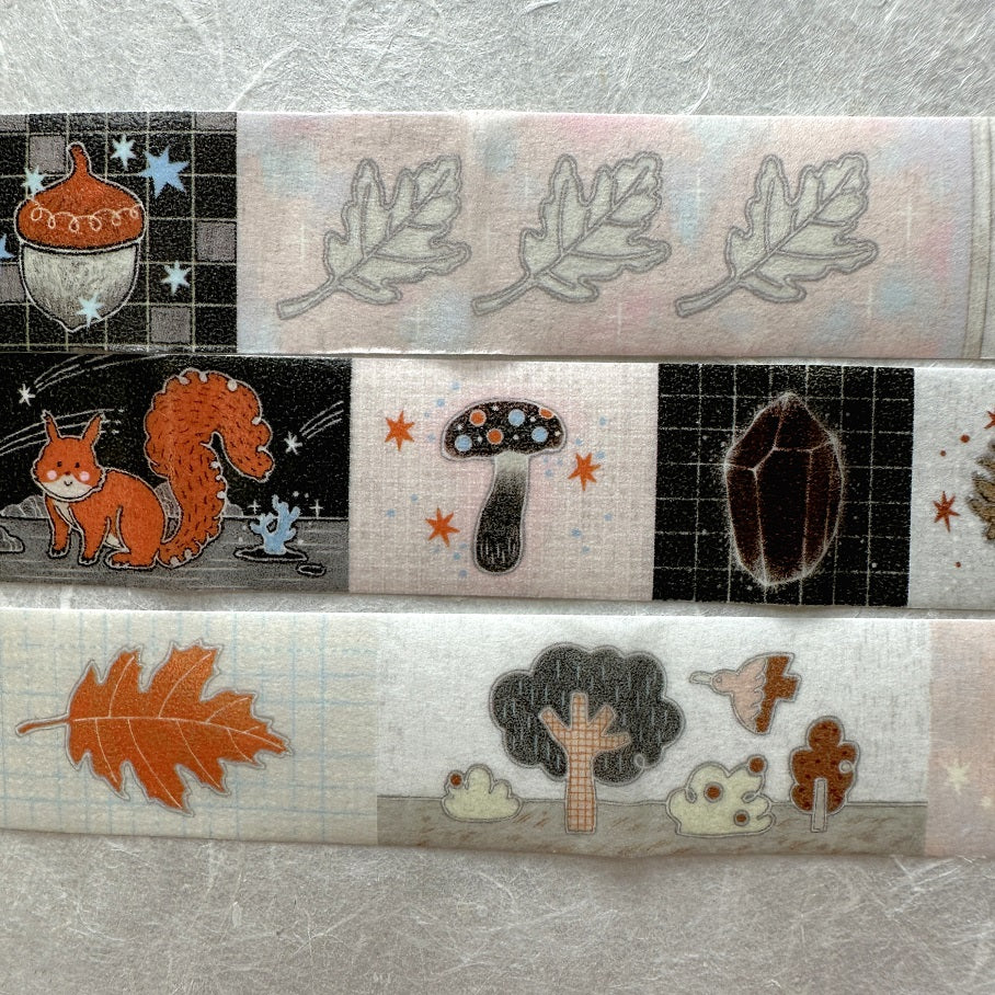 Blue Semicircle - Oak and Acorn washi tape SAMPLES