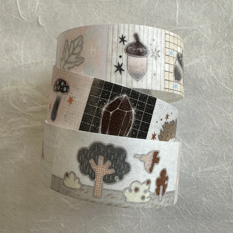 Blue Semicircle - Oak and Acorn washi tape SAMPLES