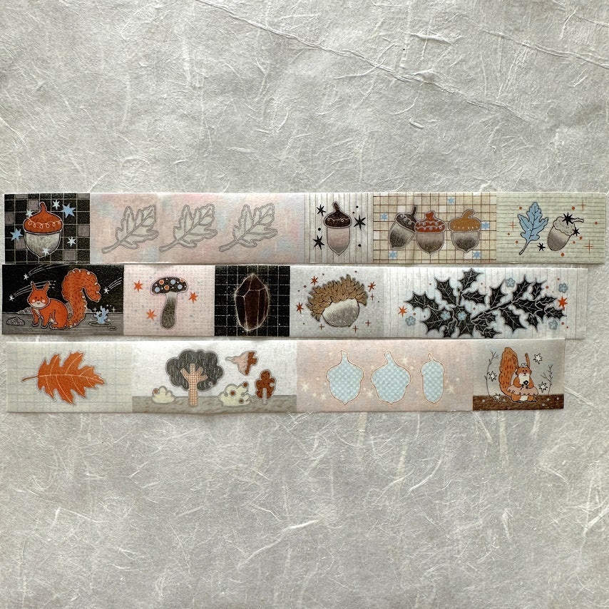 Blue Semicircle - Oak and Acorn washi tape SAMPLES