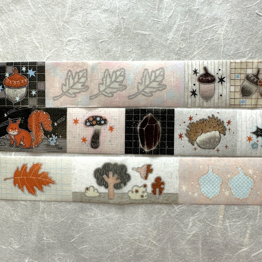 Blue Semicircle - Oak and Acorn washi tape SAMPLES