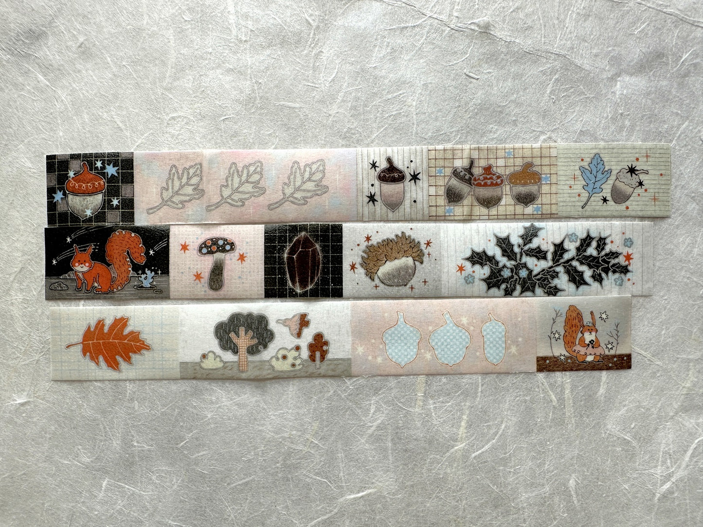 Blue Semicircle - Oak and Acorn washi tape SAMPLES