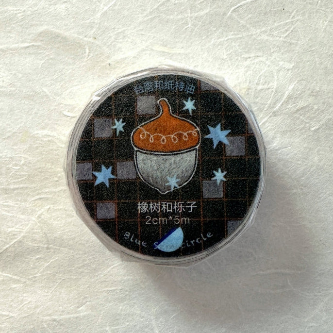 Blue Semicircle - Oak and Acorn washi tape SAMPLES