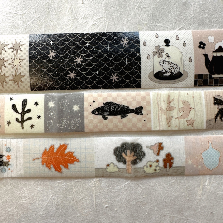 Blue Semicircle - Oak and Acorn washi tape SAMPLES