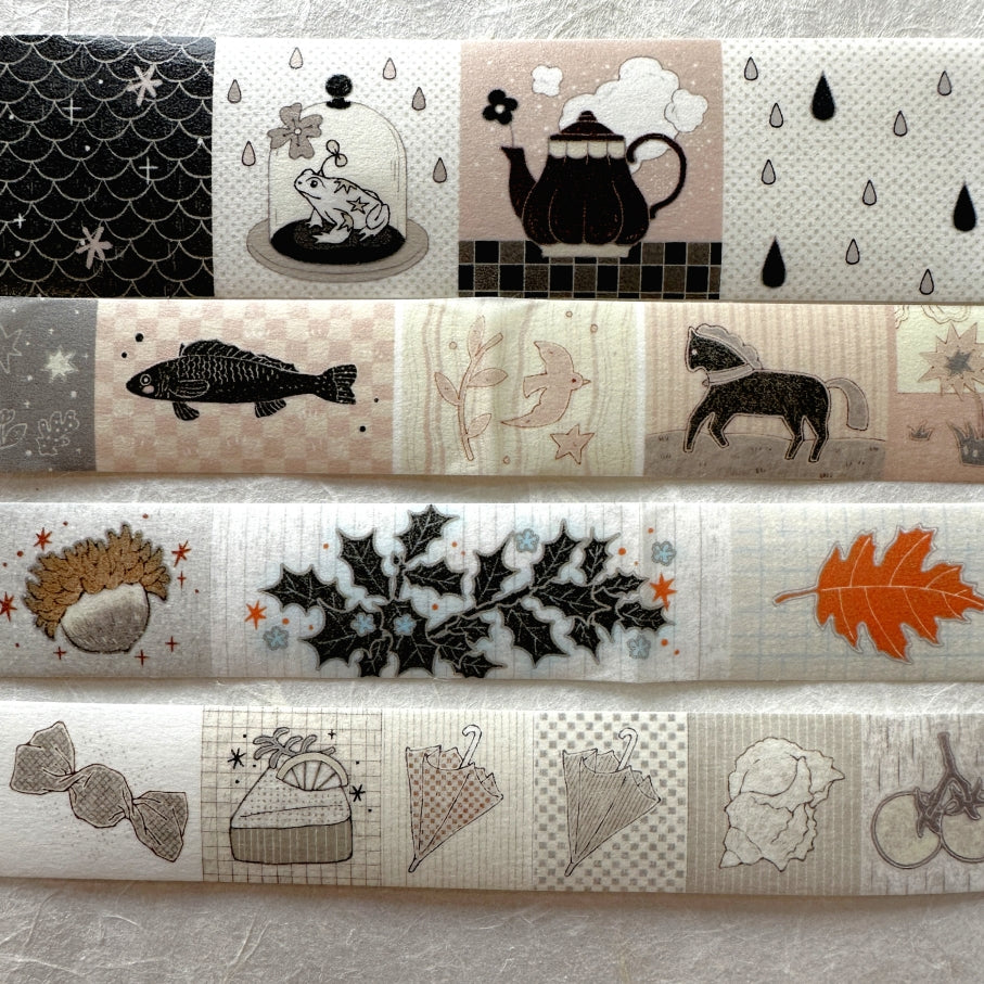 Blue Semicircle - Oak and Acorn washi tape SAMPLES