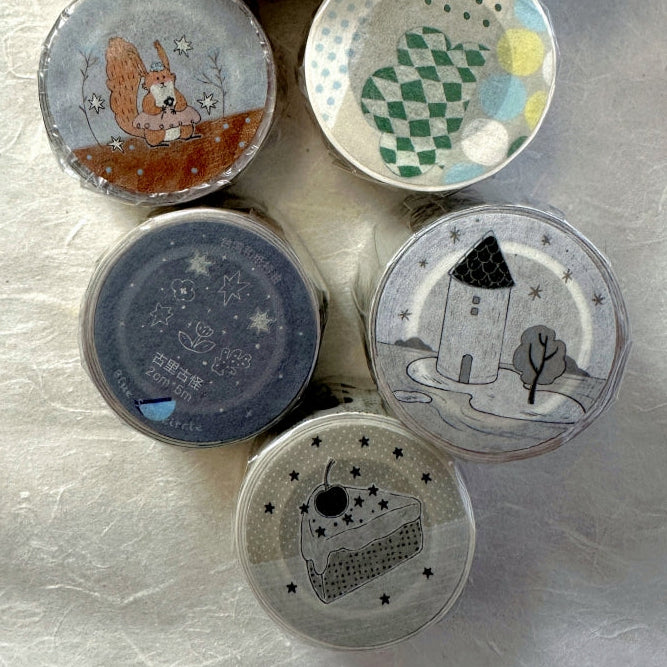 Blue Semicircle - Oak and Acorn washi tape SAMPLES