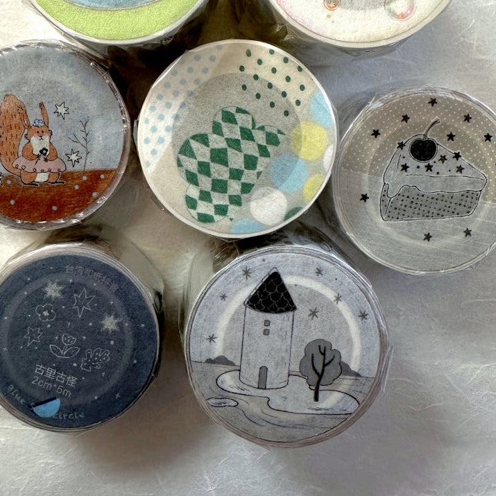 Blue Semicircle - Oak and Acorn washi tape SAMPLES