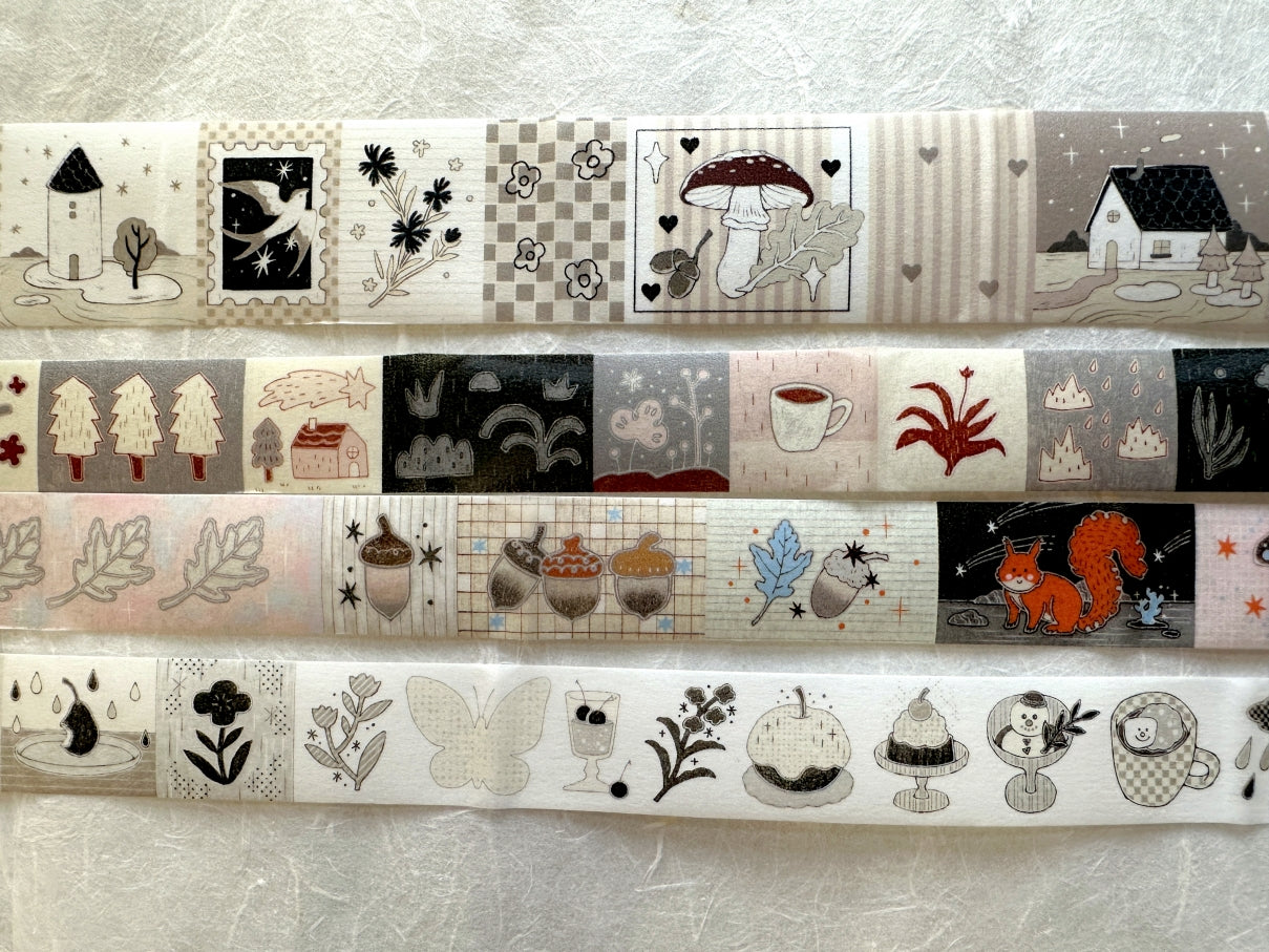 Blue Semicircle - Oak and Acorn washi tape SAMPLES