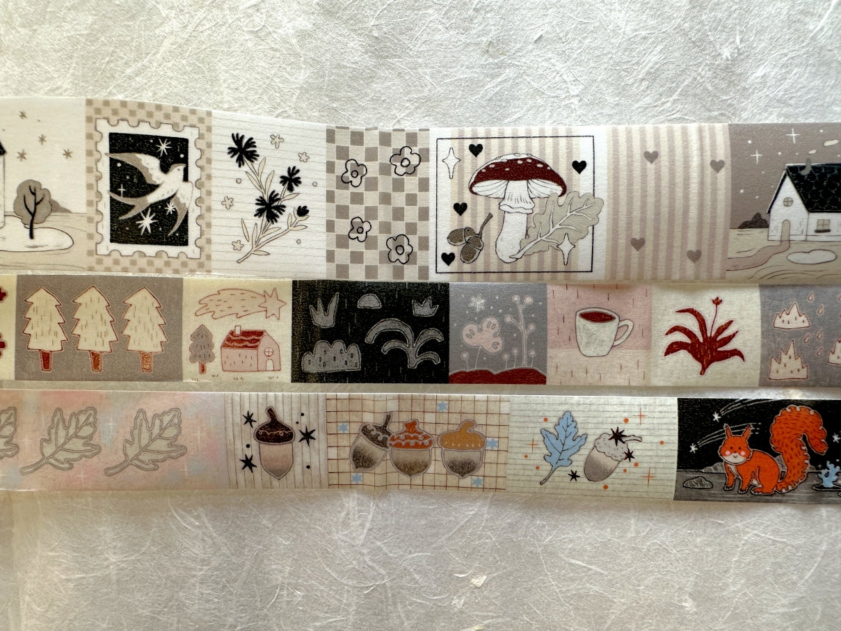 Blue Semicircle - Oak and Acorn washi tape SAMPLES