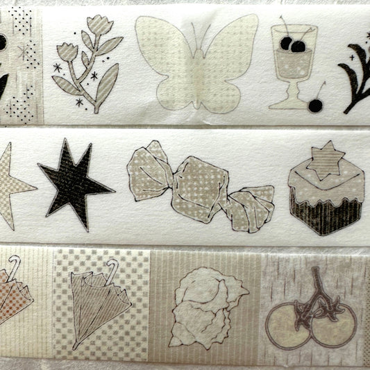 Blue Semicircle - Coconut Cloud Latte washi tape SAMPLES