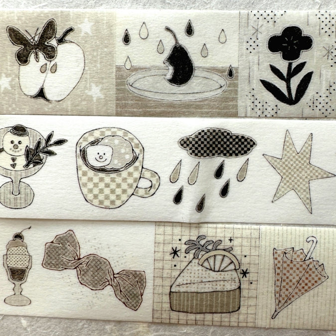 Blue Semicircle - Coconut Cloud Latte washi tape SAMPLES