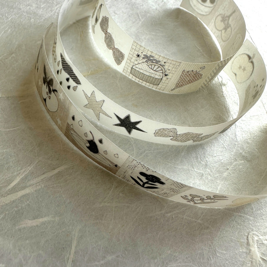 Blue Semicircle - Coconut Cloud Latte washi tape SAMPLES