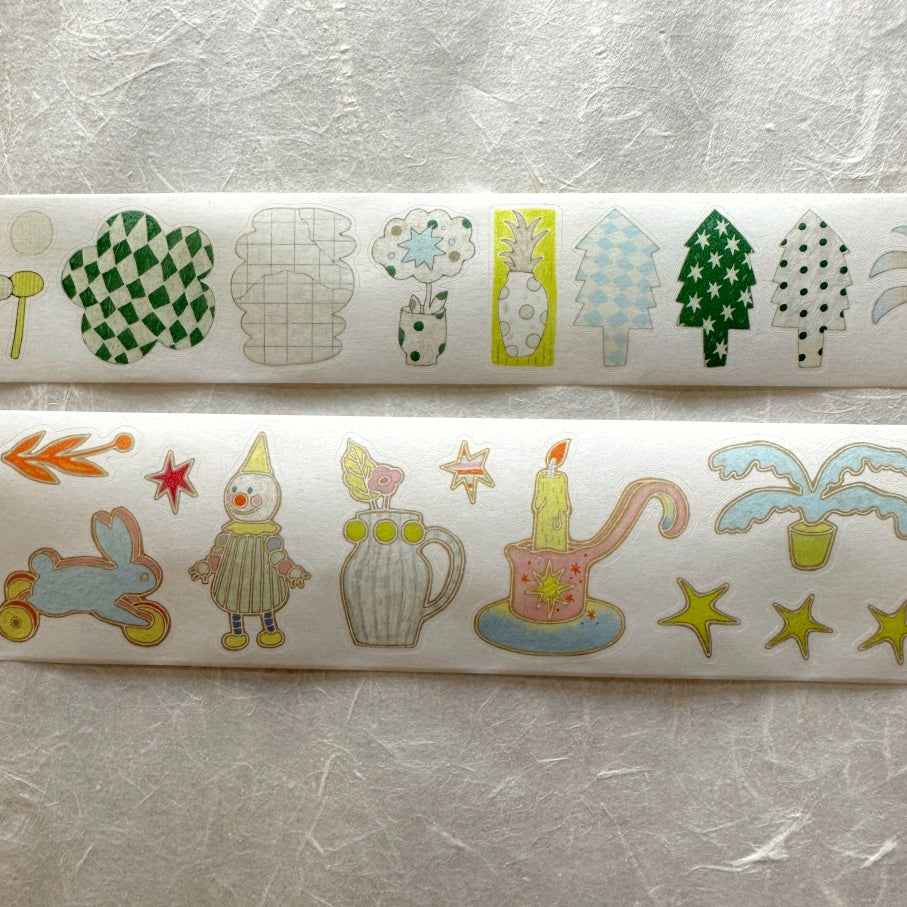 Blue Semicircle - Wishing Fountain kiss-cut washi tape SAMPLES
